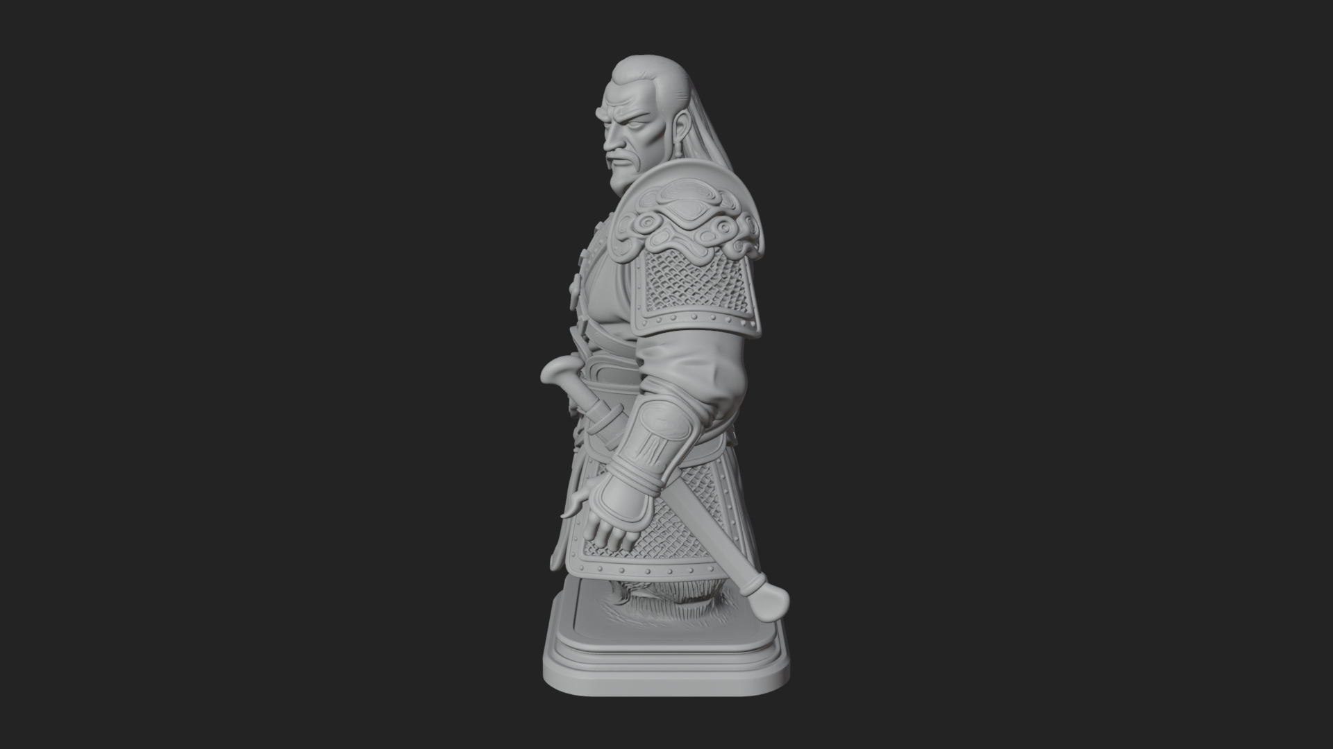 Bandana Warlord Bust Statue Design 2 3D Print Model 3D Model