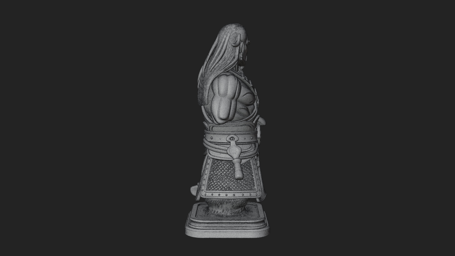 Bandana Warlord Bust Statue Design 2 3D Print Model 3D Model
