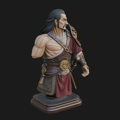 Bandana Warlord Bust Statue Design 2 3D Print Model