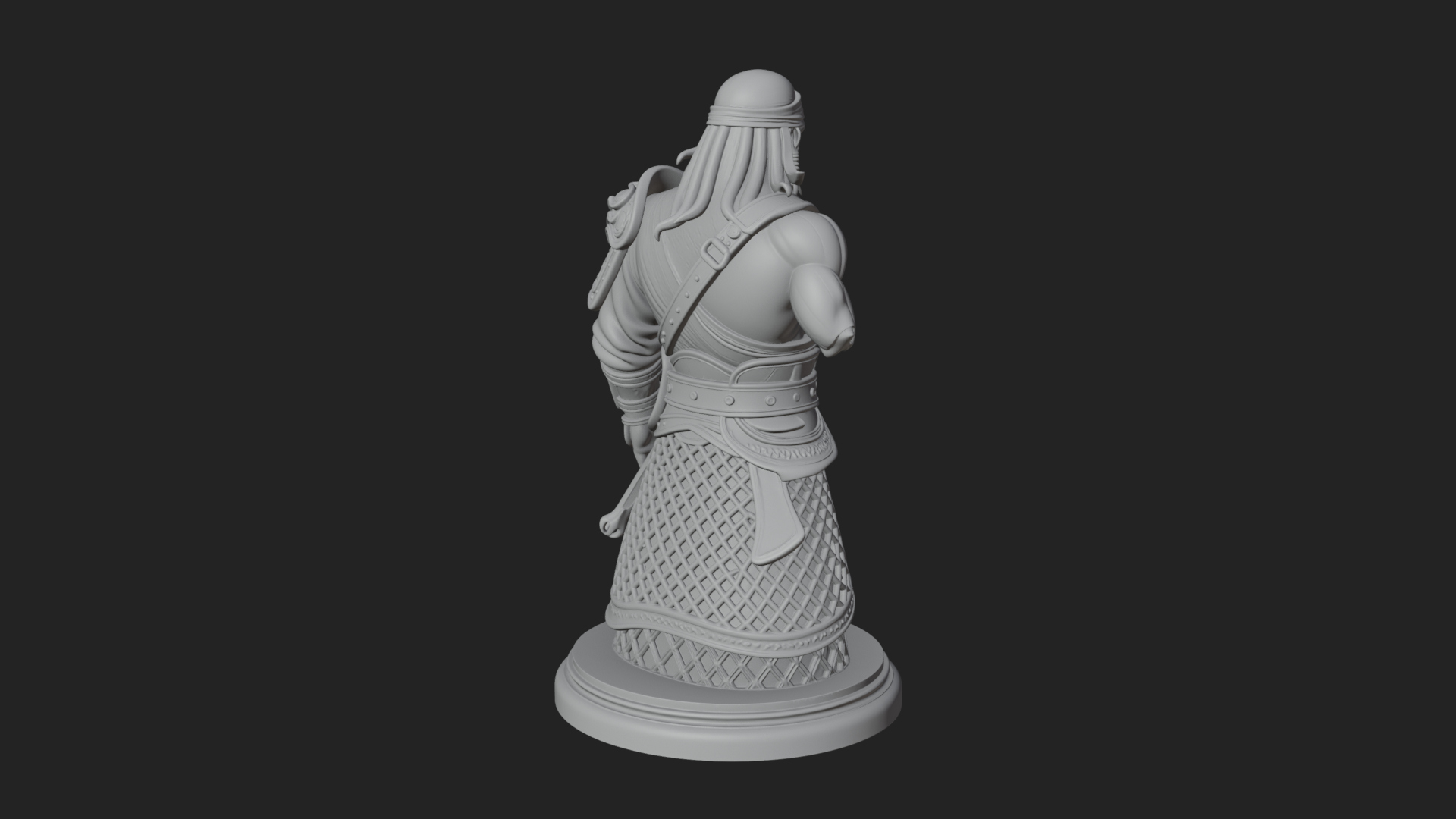 Bandana Warlord Bust Statue Design 3 3D Print Model 3D Model