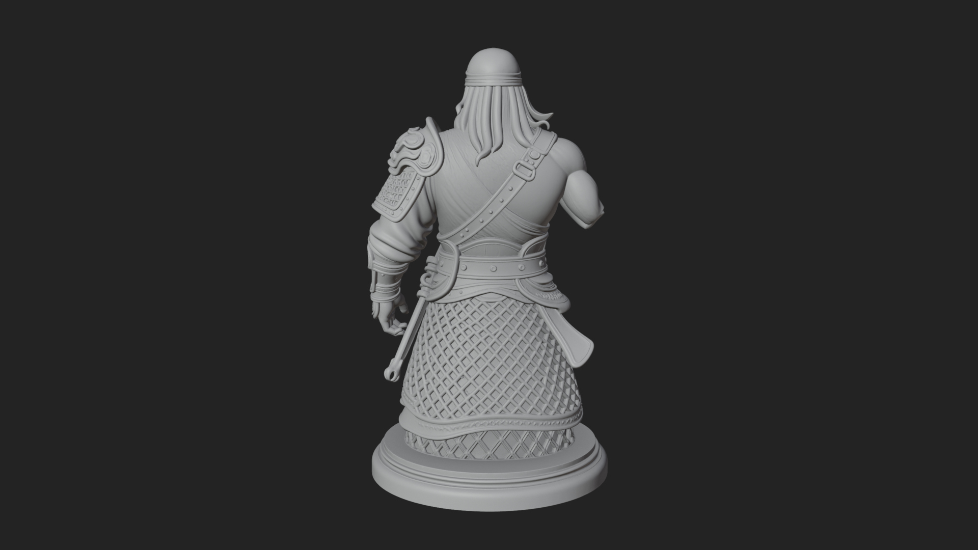 Bandana Warlord Bust Statue Design 3 3D Print Model 3D Model