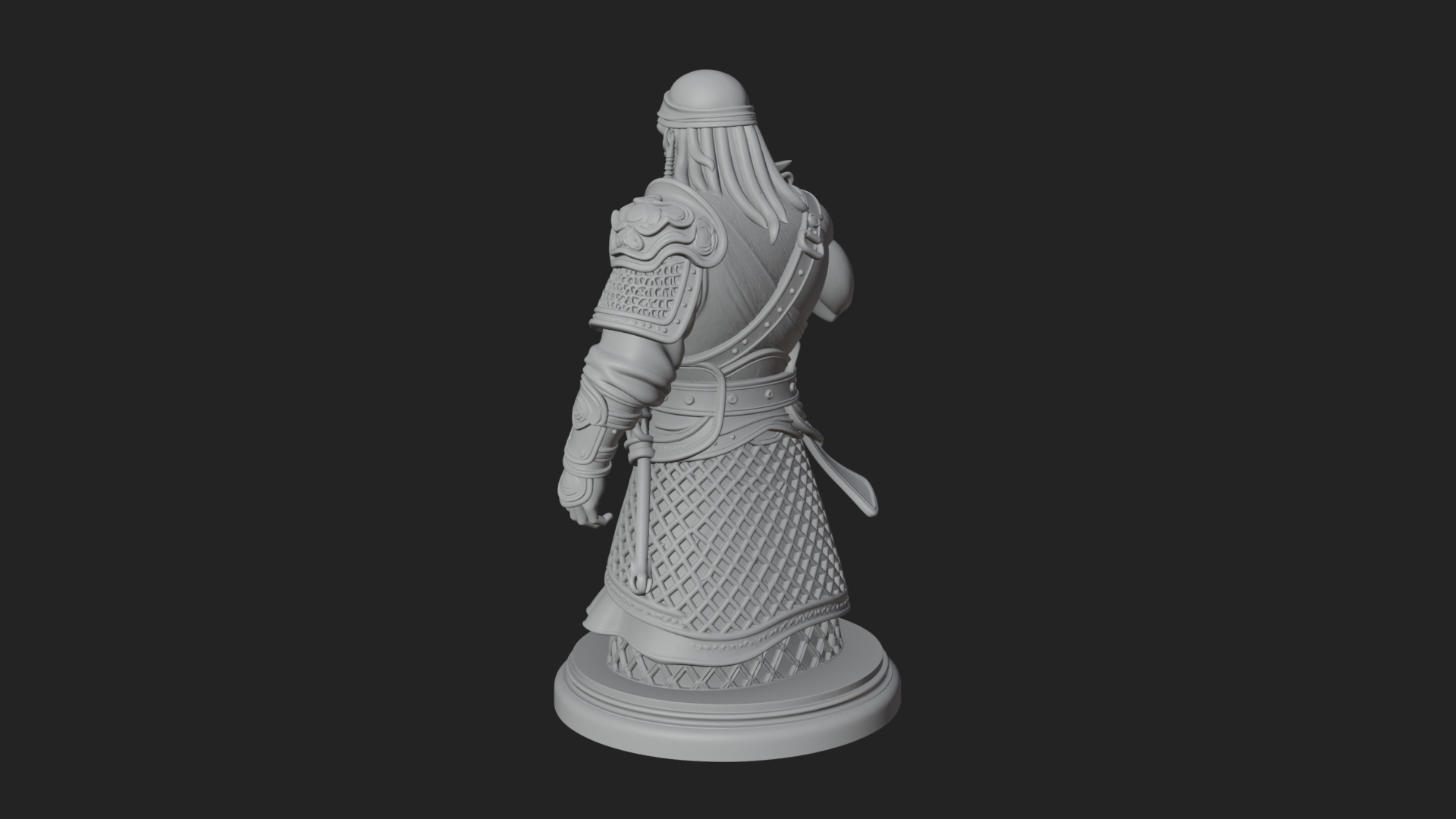Bandana Warlord Bust Statue Design 3 3D Print Model 3D Model