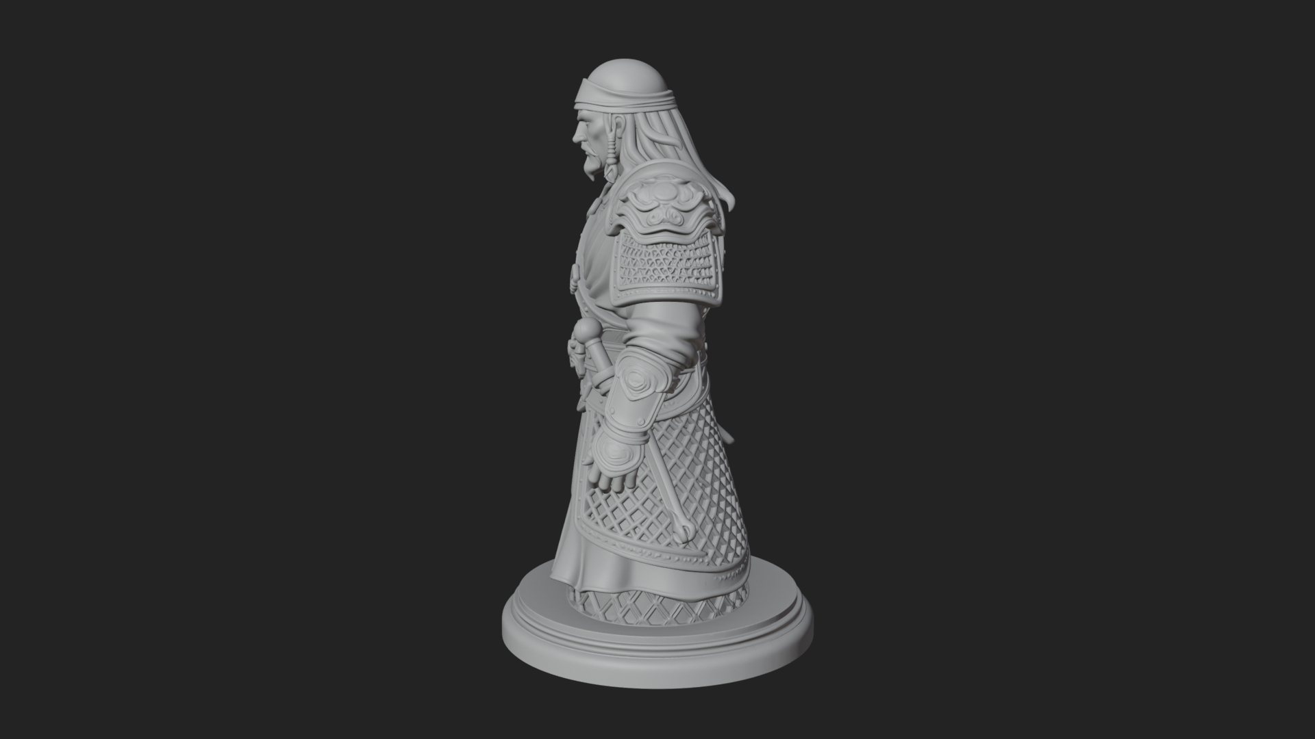 Bandana Warlord Bust Statue Design 3 3D Print Model 3D Model
