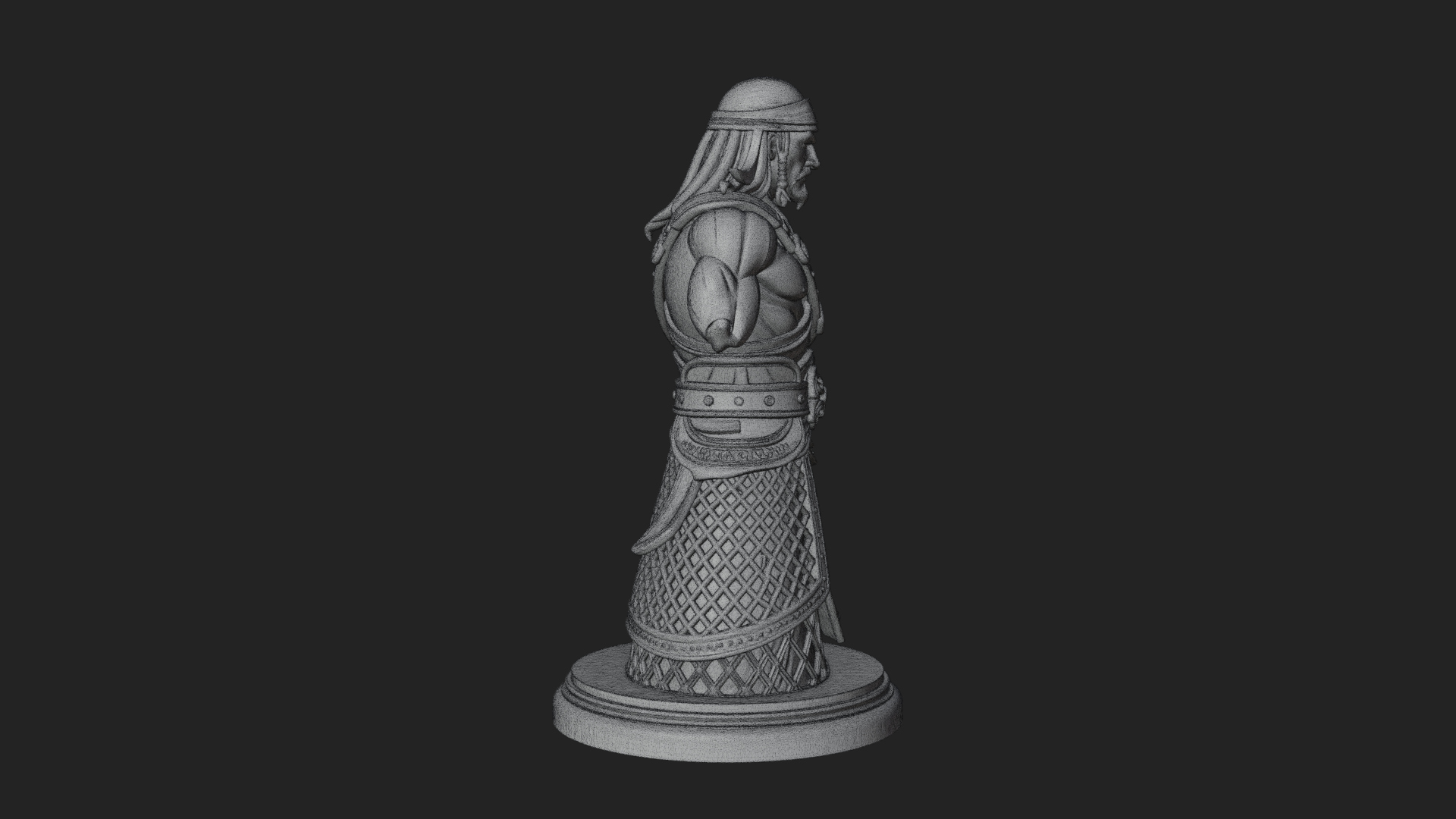 Bandana Warlord Bust Statue Design 3 3D Print Model 3D Model