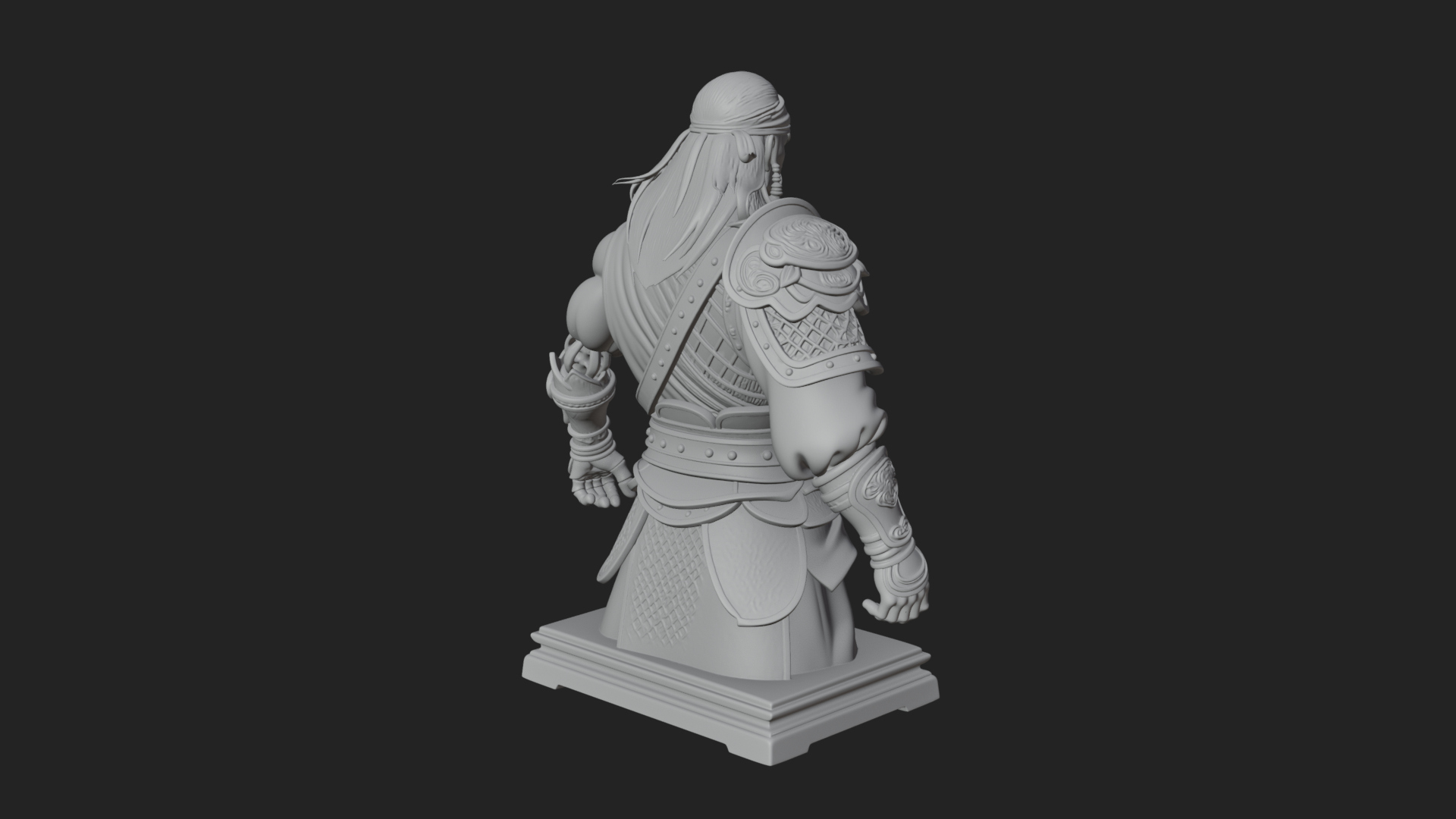 Bandana Warlord Bust Statue Design 4 3D Print Model 3D Model