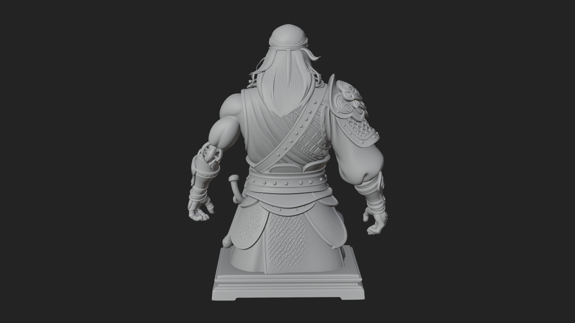 Bandana Warlord Bust Statue Design 4 3D Print Model 3D Model