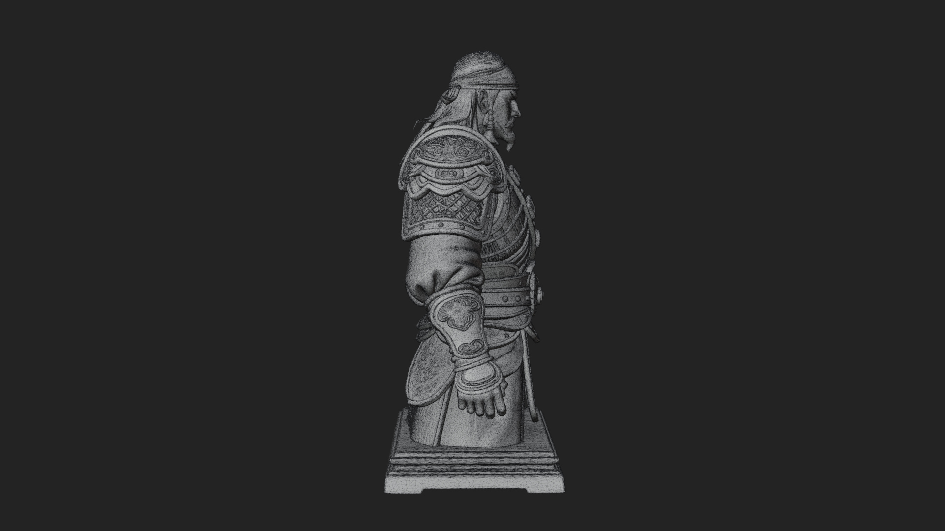 Bandana Warlord Bust Statue Design 4 3D Print Model 3D Model