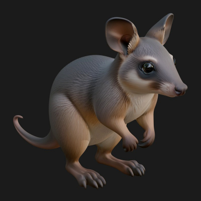 Bandicoot Statue Design 4 3D Print Model