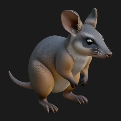 Bandicoot Statue Design 6 3D Print Model