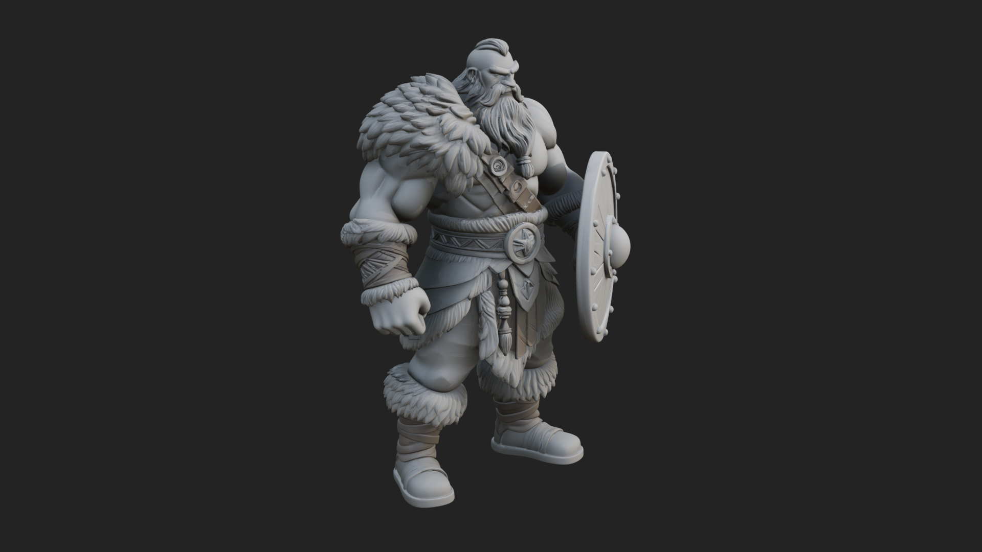 Barbarian Warlord Statue Design 10 3D Print Model 3D Model