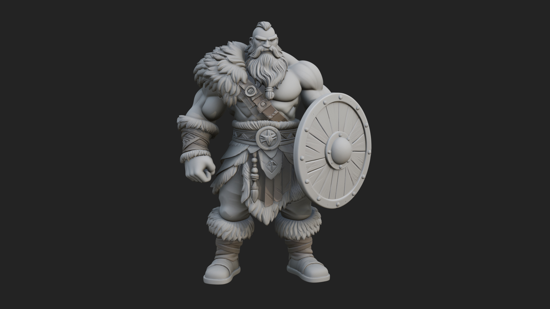 Barbarian Warlord Statue Design 10 3D Print Model 3D Model