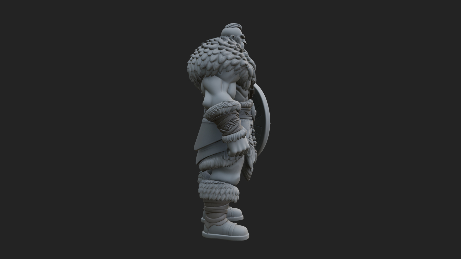 Barbarian Warlord Statue Design 10 3D Print Model 3D Model