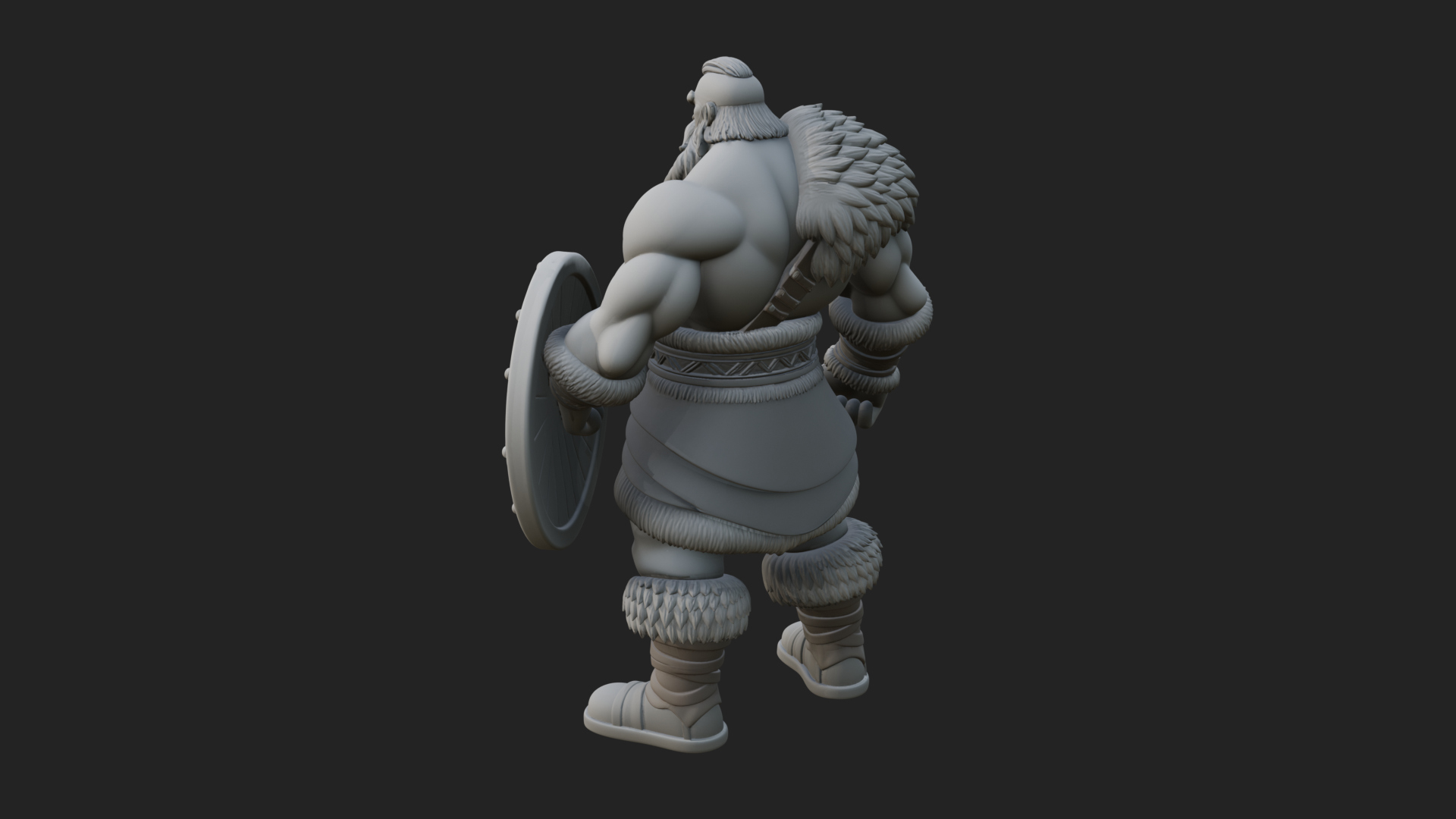 Barbarian Warlord Statue Design 10 3D Print Model 3D Model