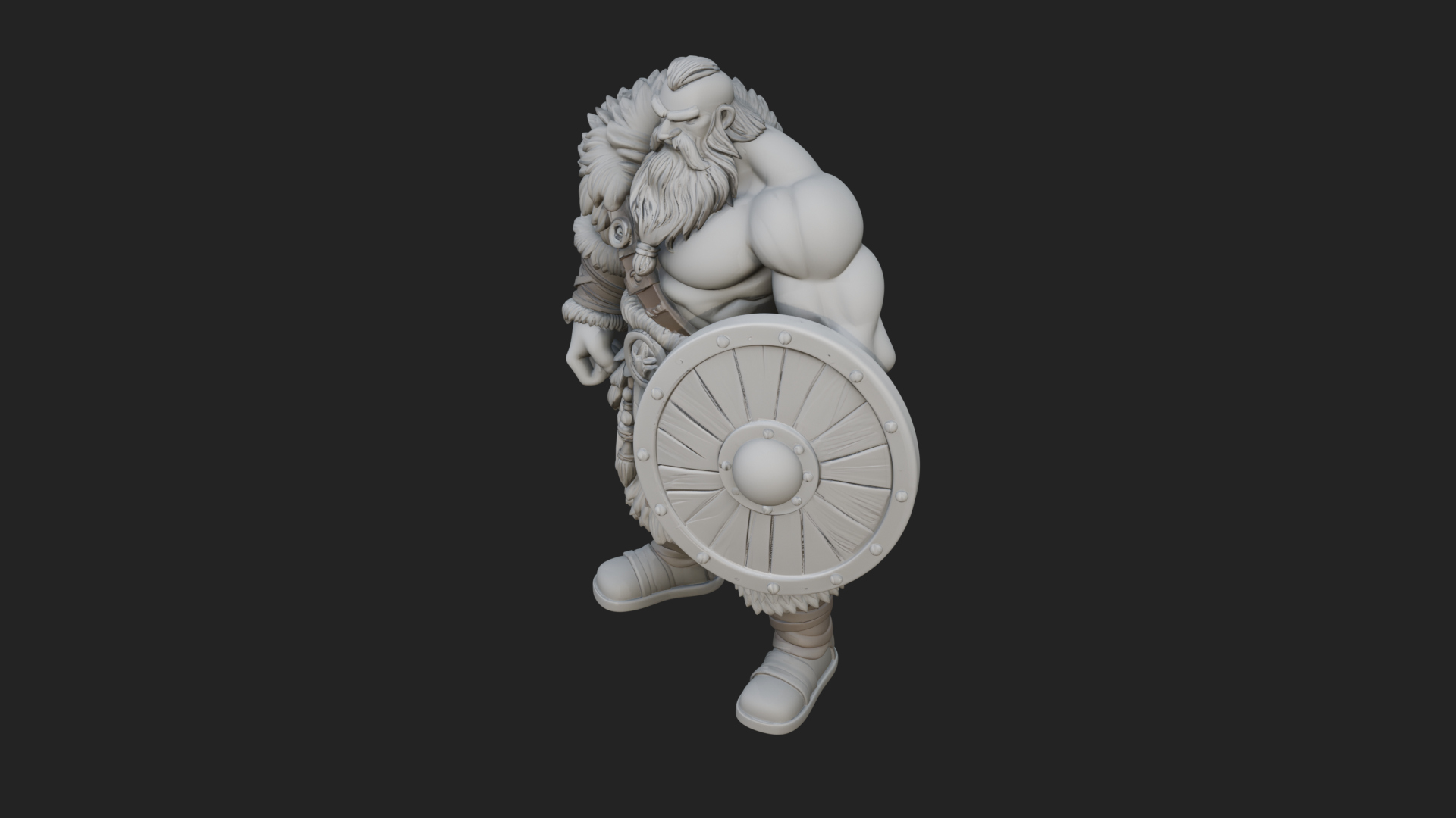 Barbarian Warlord Statue Design 10 3D Print Model 3D Model