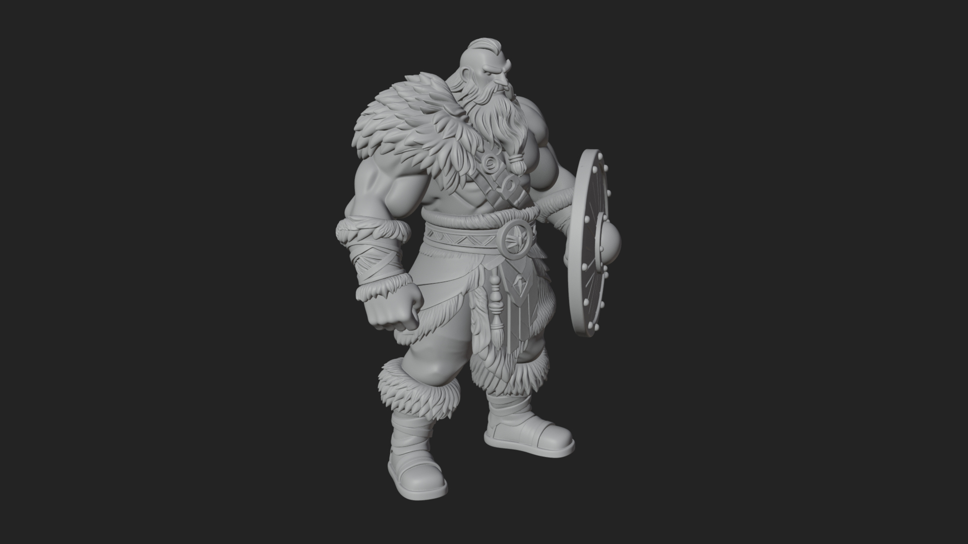 Barbarian Warlord Statue Design 10 3D Print Model 3D Model