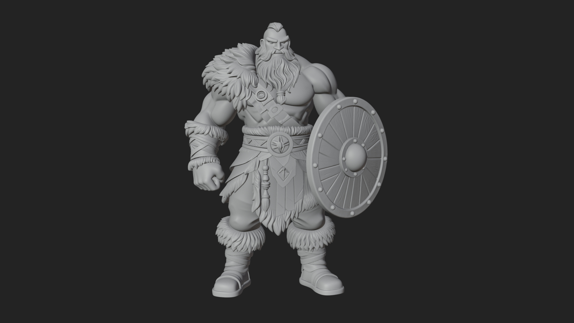 Barbarian Warlord Statue Design 10 3D Print Model 3D Model