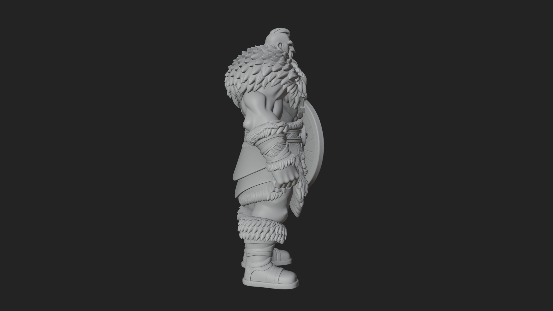 Barbarian Warlord Statue Design 10 3D Print Model 3D Model