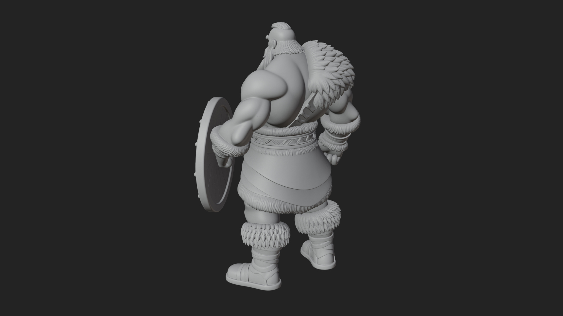 Barbarian Warlord Statue Design 10 3D Print Model 3D Model