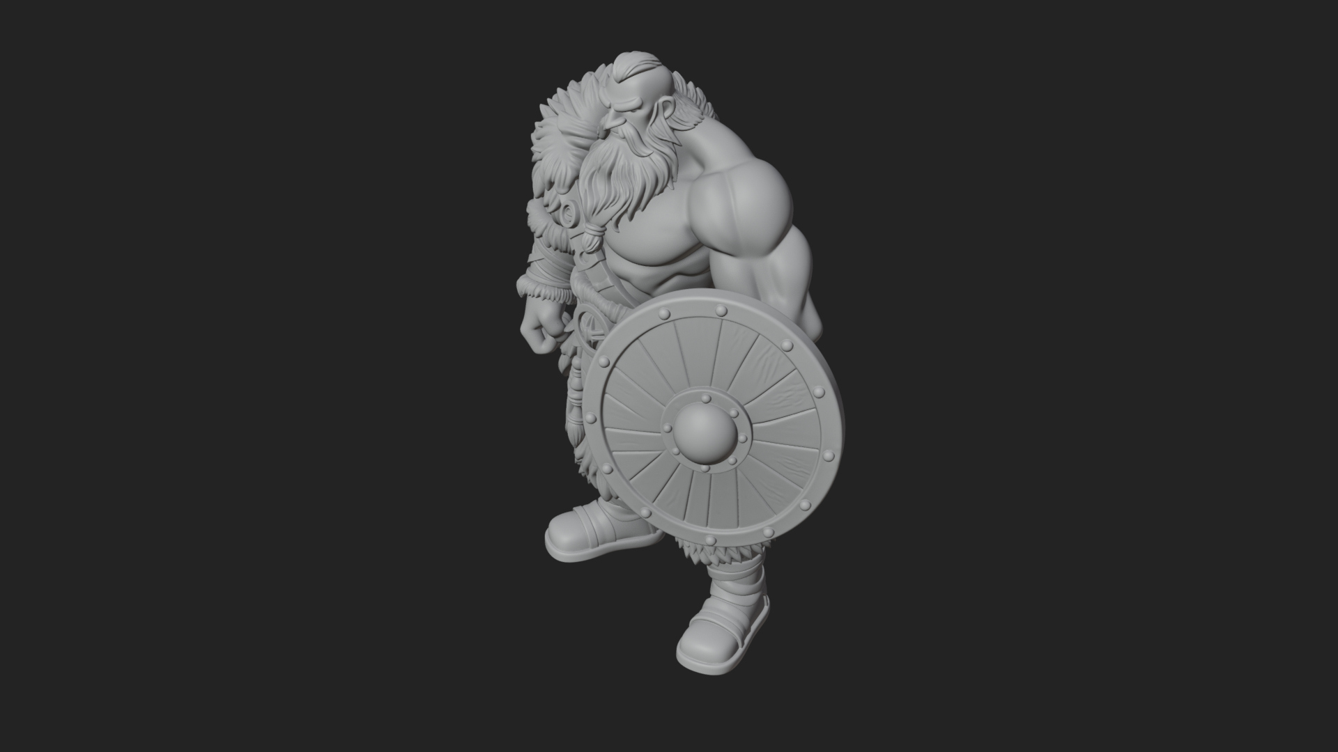 Barbarian Warlord Statue Design 10 3D Print Model 3D Model