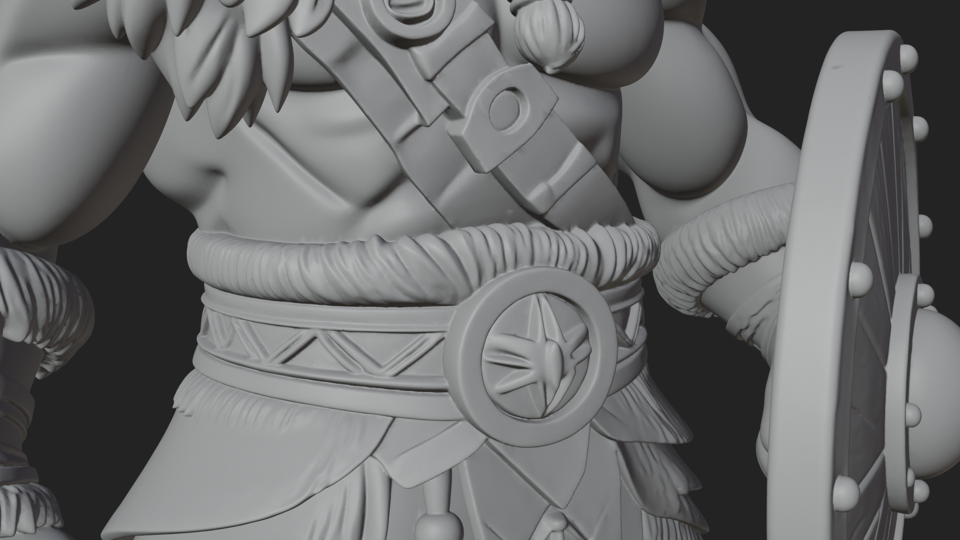 Barbarian Warlord Statue Design 10 3D Print Model 3D Model