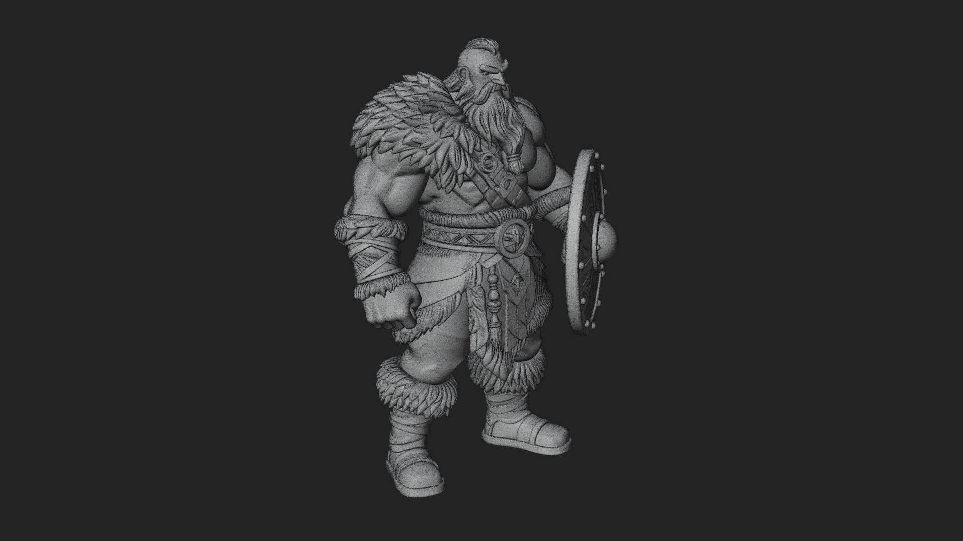 Barbarian Warlord Statue Design 10 3D Print Model 3D Model