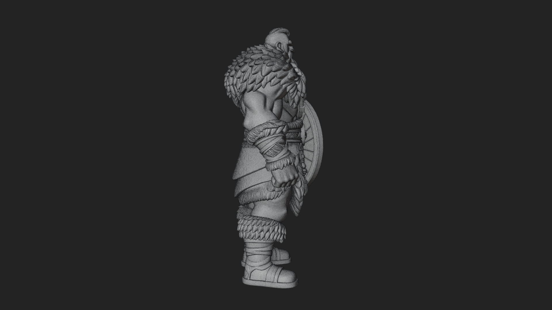 Barbarian Warlord Statue Design 10 3D Print Model 3D Model