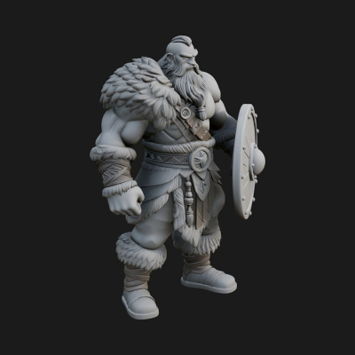Barbarian Warlord Statue Design 10 3D Print Model