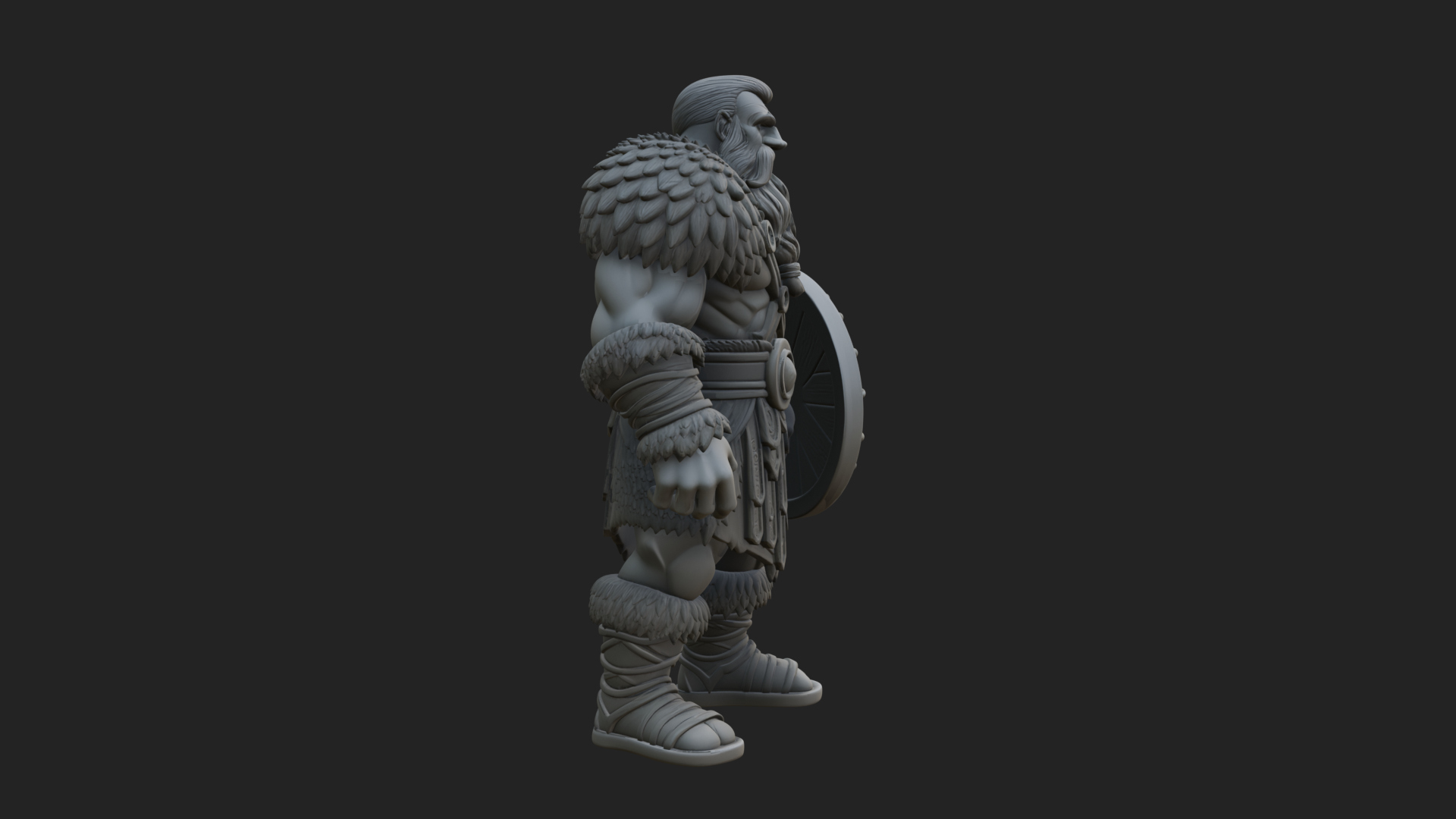 Barbarian Warlord Statue Design 11 3D Print Model 3D Model