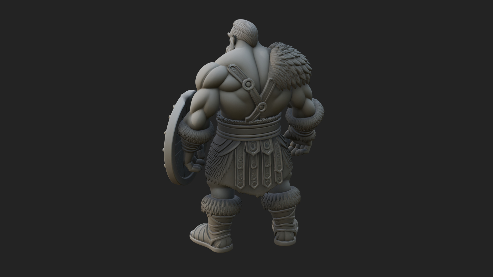 Barbarian Warlord Statue Design 11 3D Print Model 3D Model