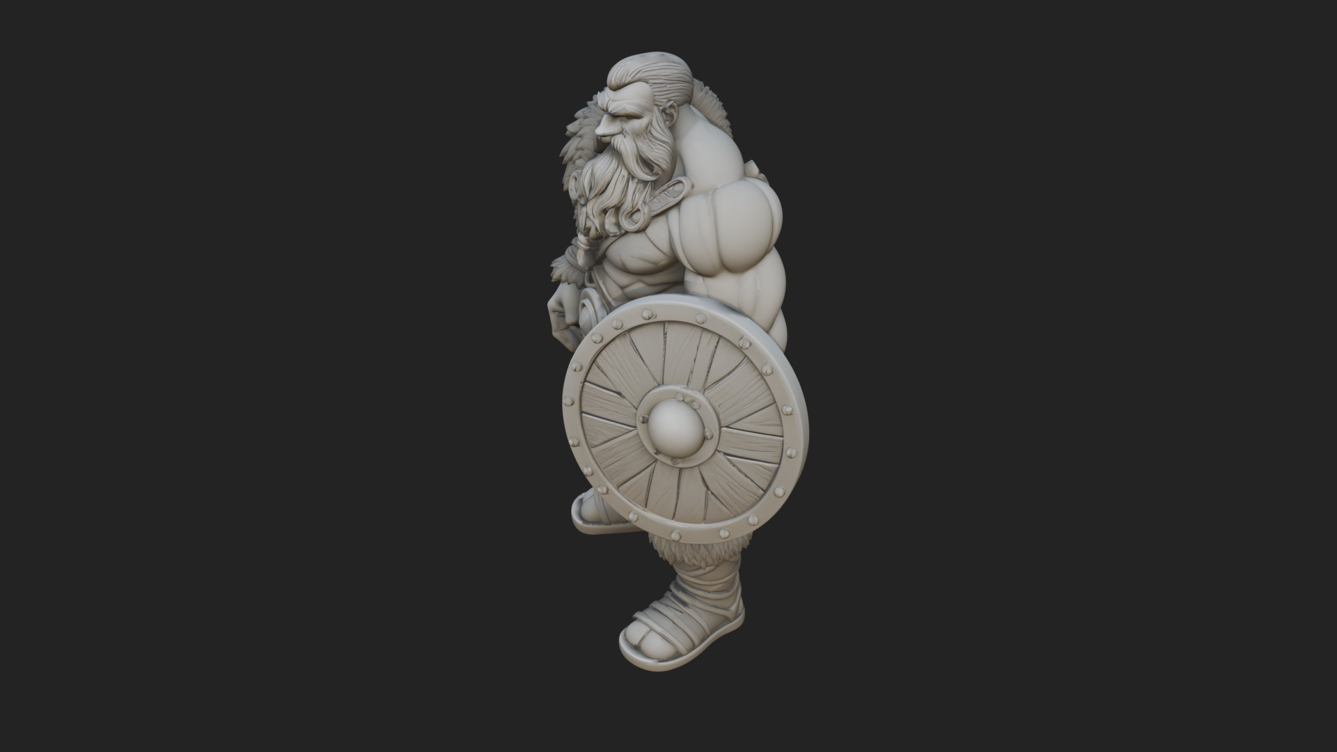 Barbarian Warlord Statue Design 11 3D Print Model 3D Model