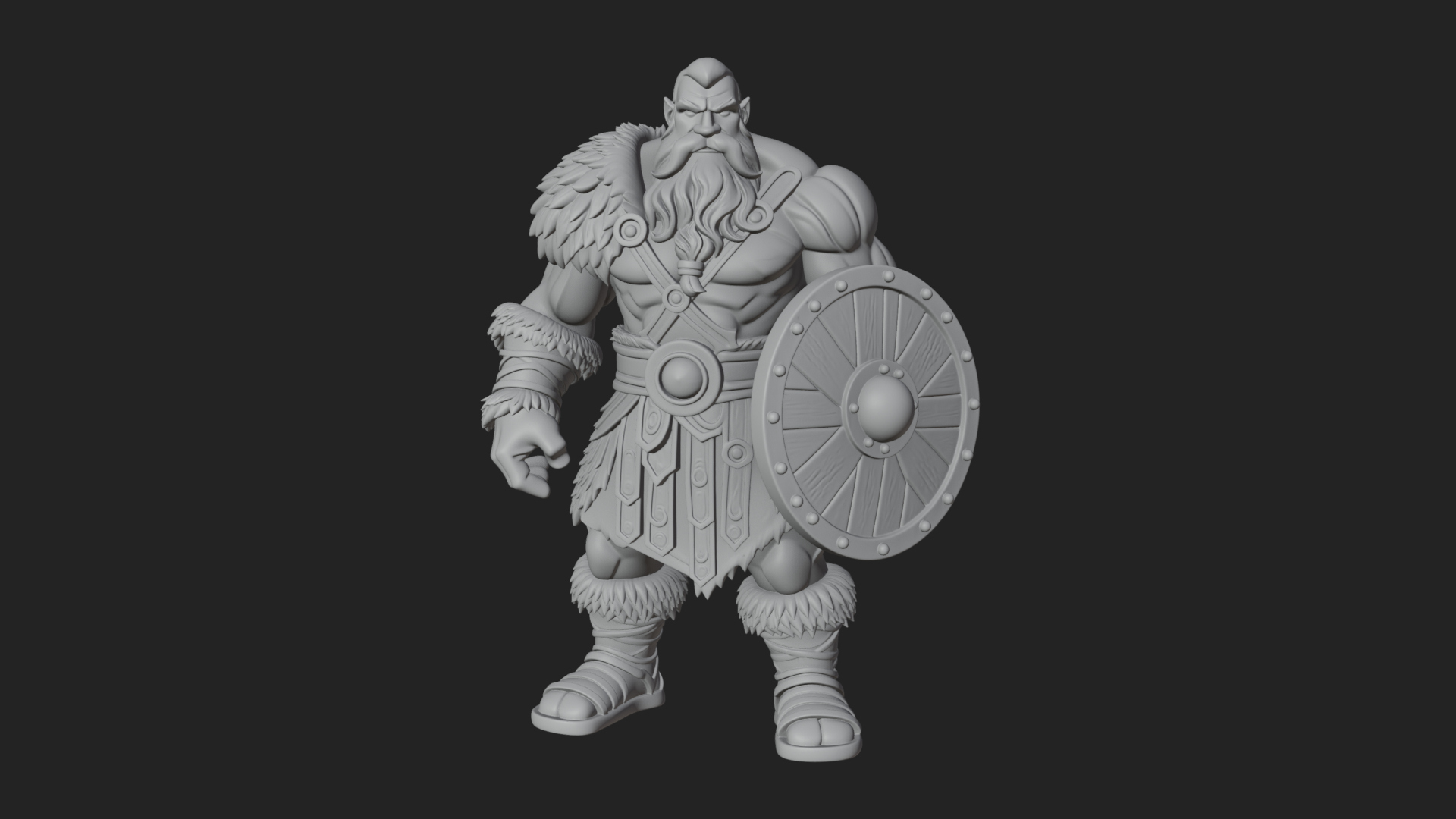 Barbarian Warlord Statue Design 11 3D Print Model 3D Model