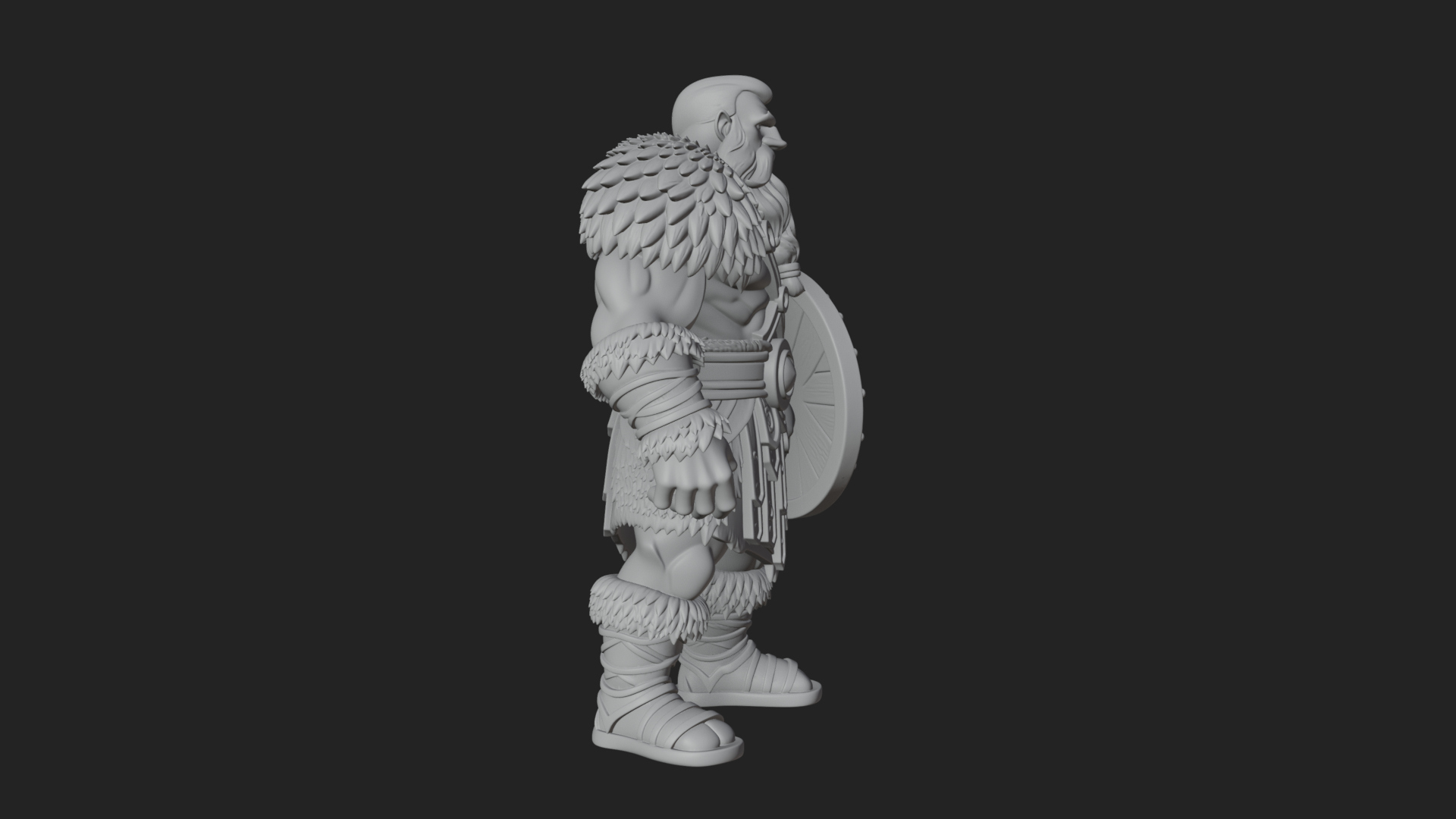 Barbarian Warlord Statue Design 11 3D Print Model 3D Model