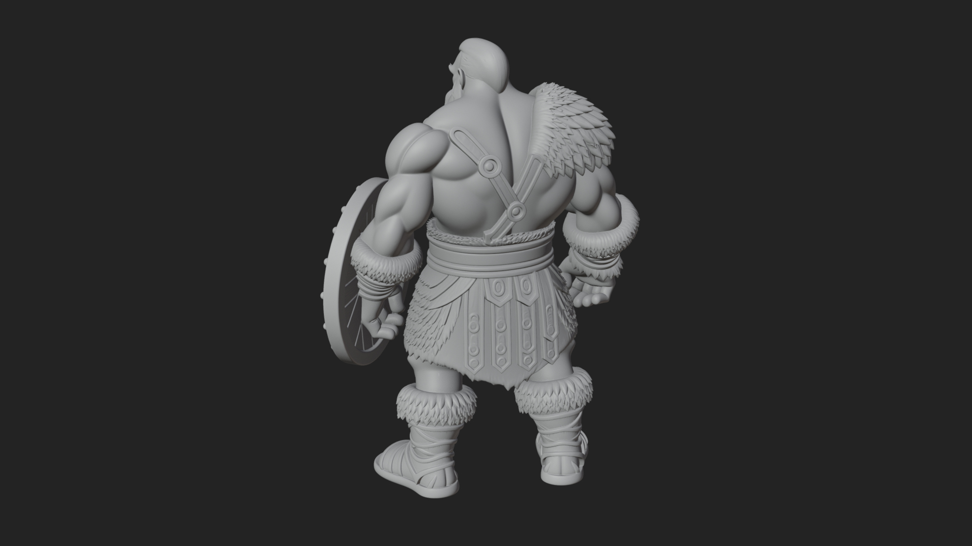 Barbarian Warlord Statue Design 11 3D Print Model 3D Model