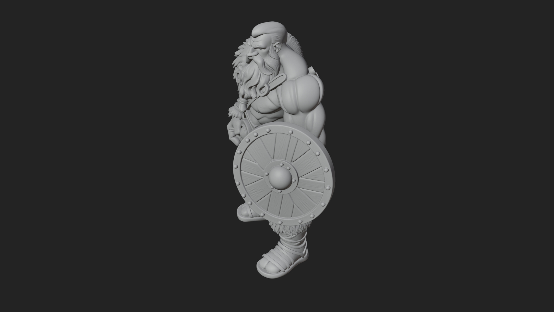 Barbarian Warlord Statue Design 11 3D Print Model 3D Model
