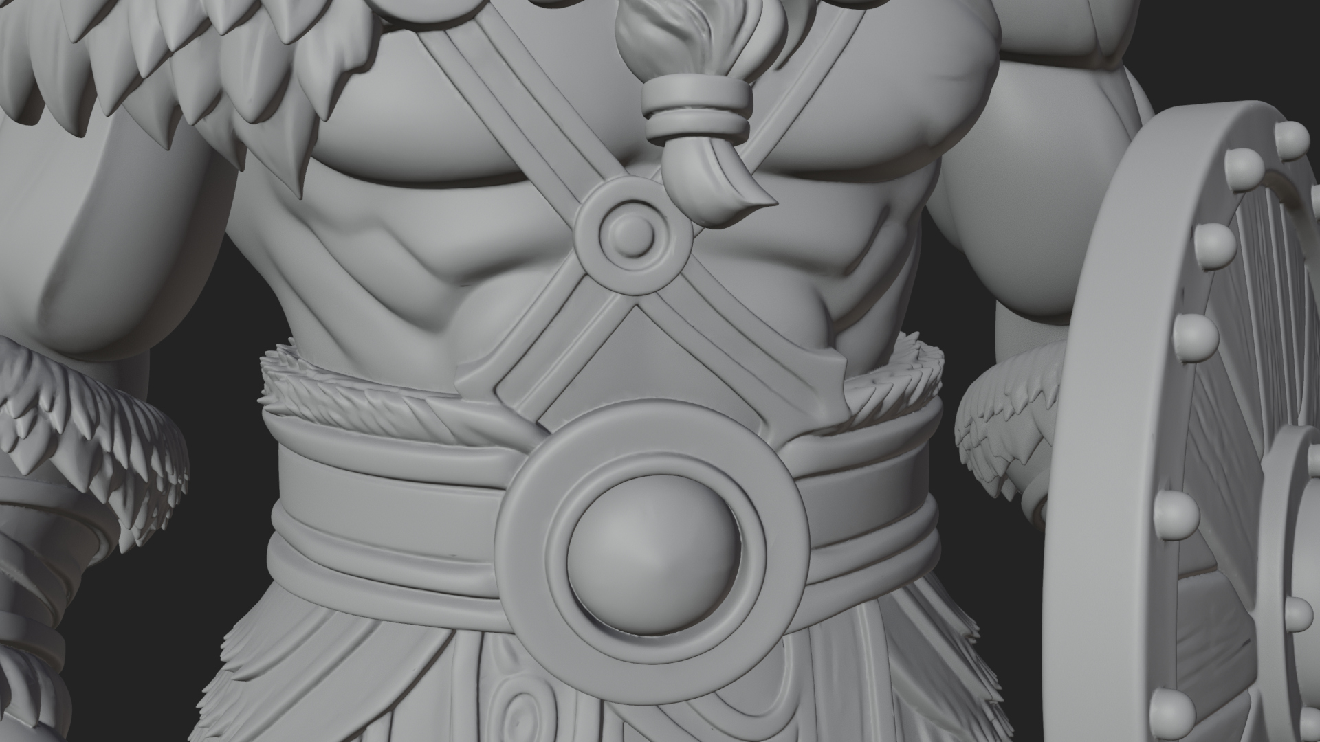 Barbarian Warlord Statue Design 11 3D Print Model 3D Model