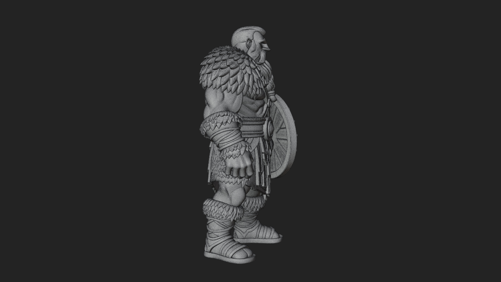 Barbarian Warlord Statue Design 11 3D Print Model 3D Model