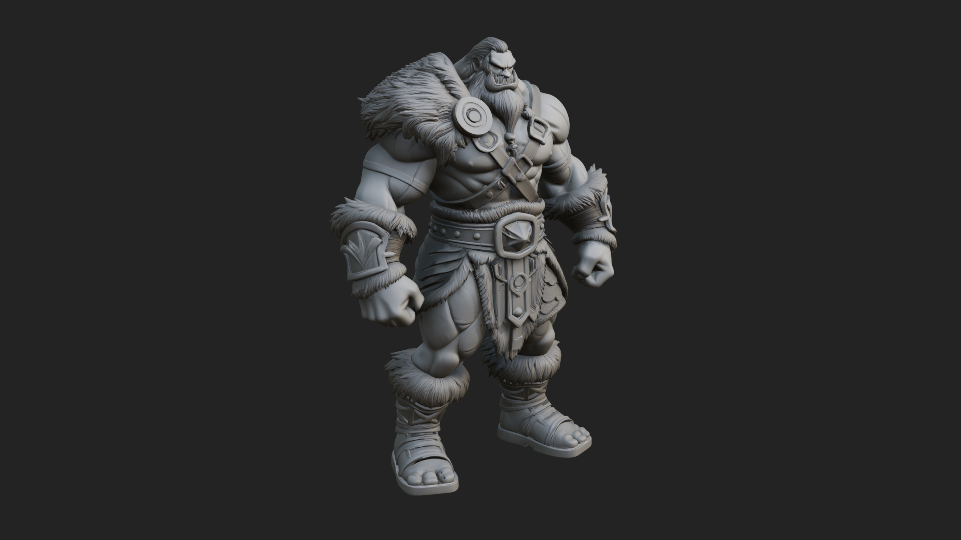 Barbarian Warlord Statue Design 12 3D Print Model 3D Model