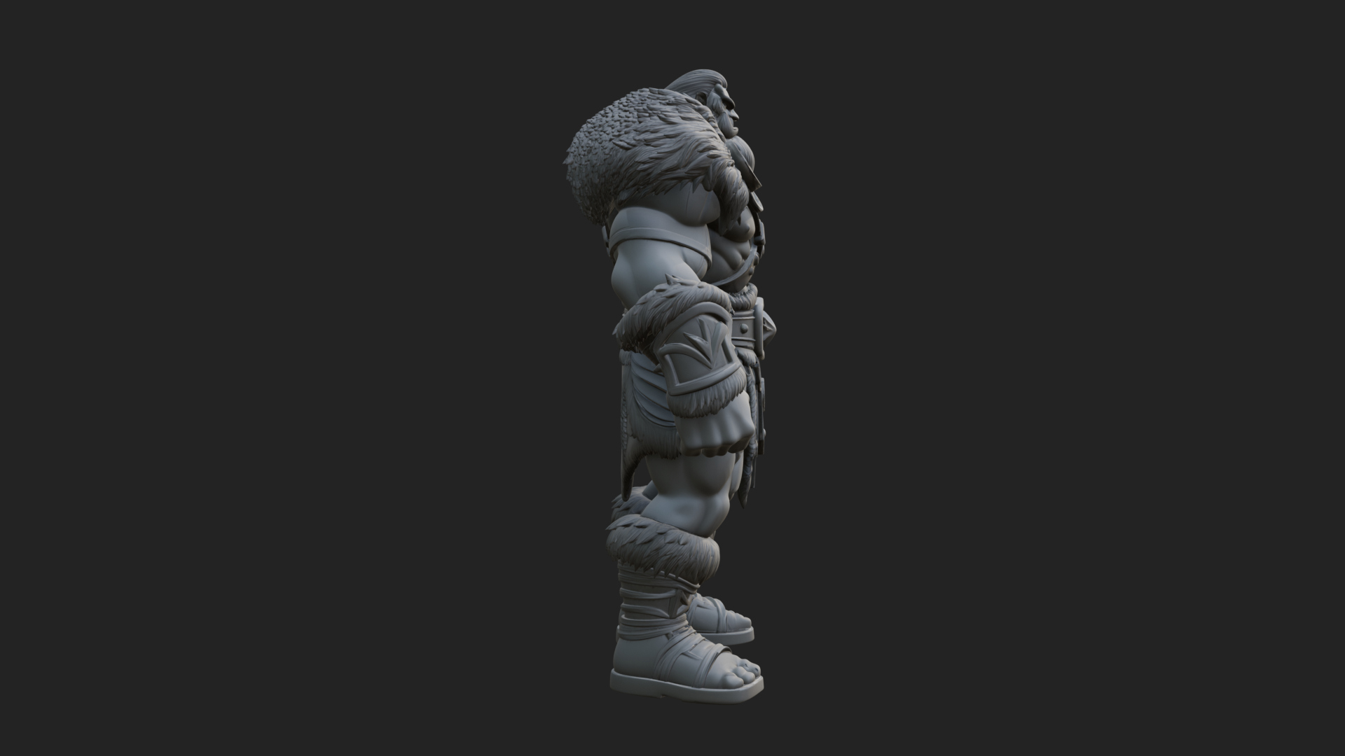 Barbarian Warlord Statue Design 12 3D Print Model 3D Model