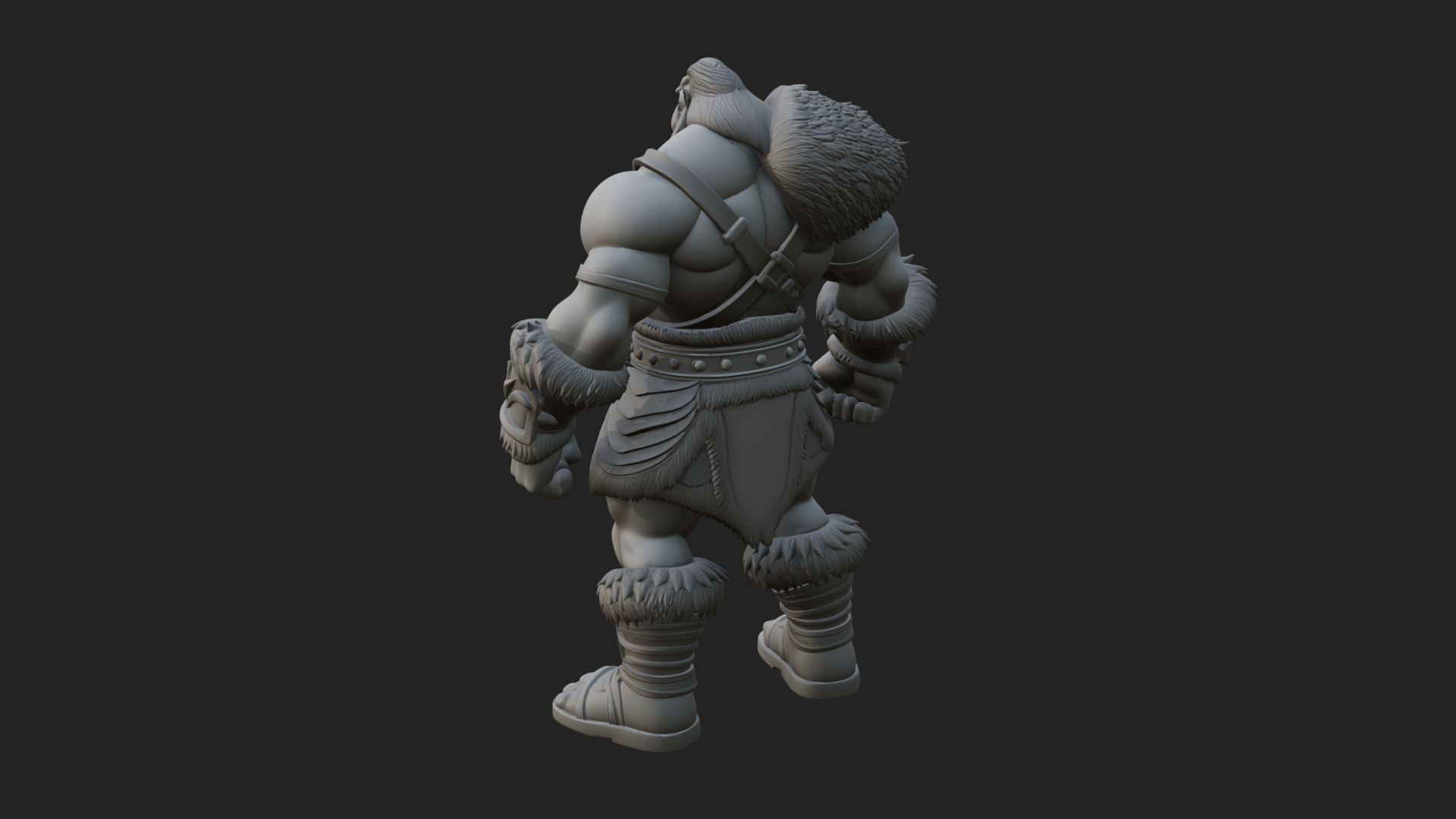Barbarian Warlord Statue Design 12 3D Print Model 3D Model