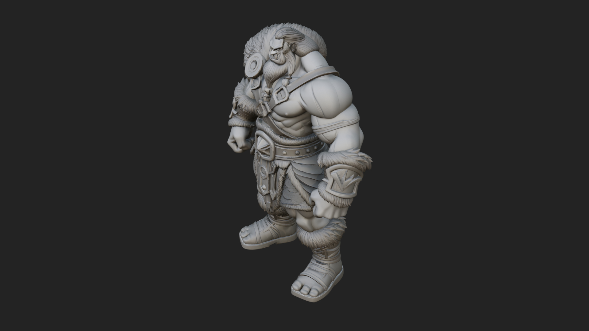 Barbarian Warlord Statue Design 12 3D Print Model 3D Model