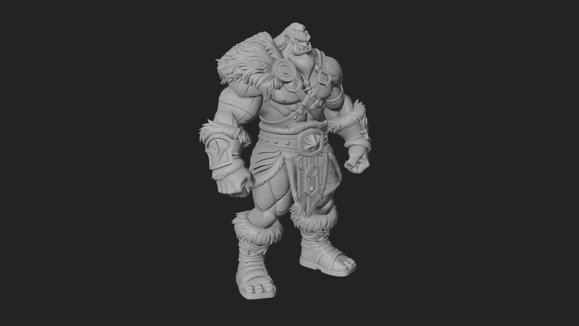 Barbarian Warlord Statue Design 12 3D Print Model 3D Model