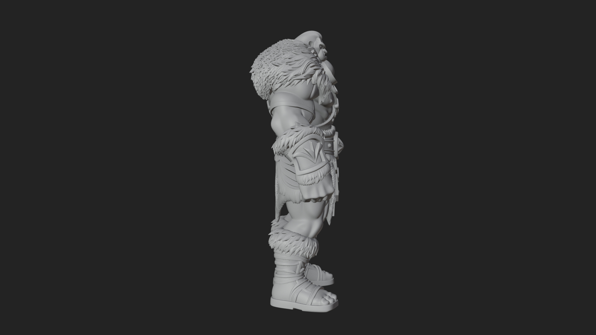 Barbarian Warlord Statue Design 12 3D Print Model 3D Model