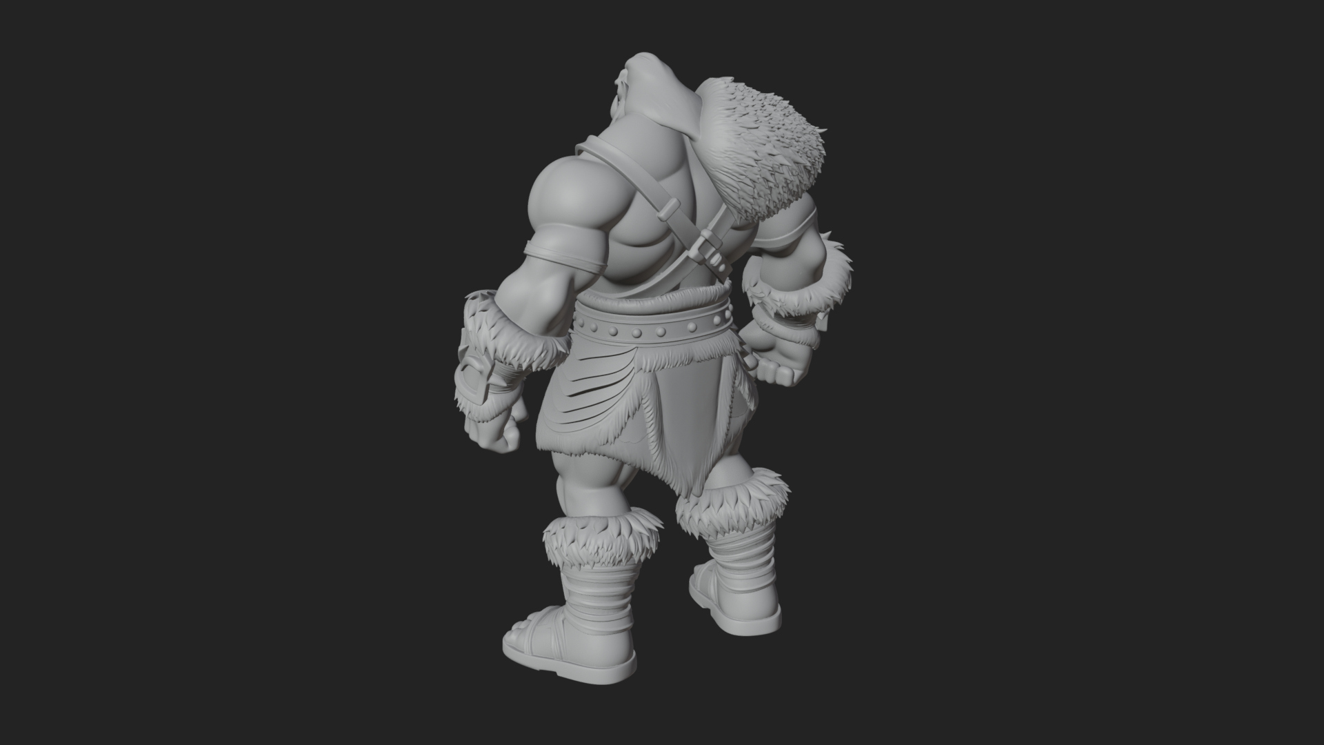 Barbarian Warlord Statue Design 12 3D Print Model 3D Model