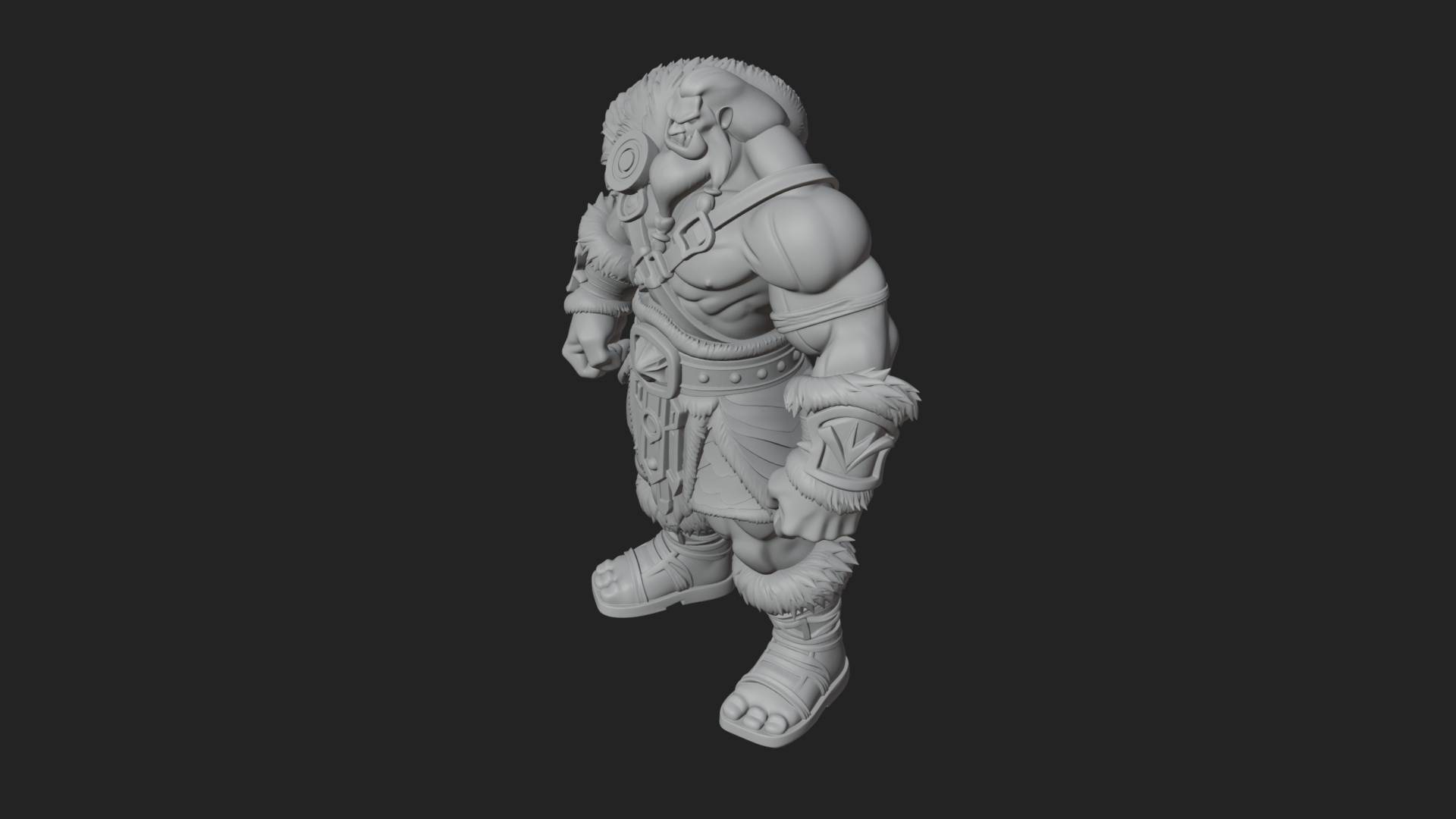 Barbarian Warlord Statue Design 12 3D Print Model 3D Model