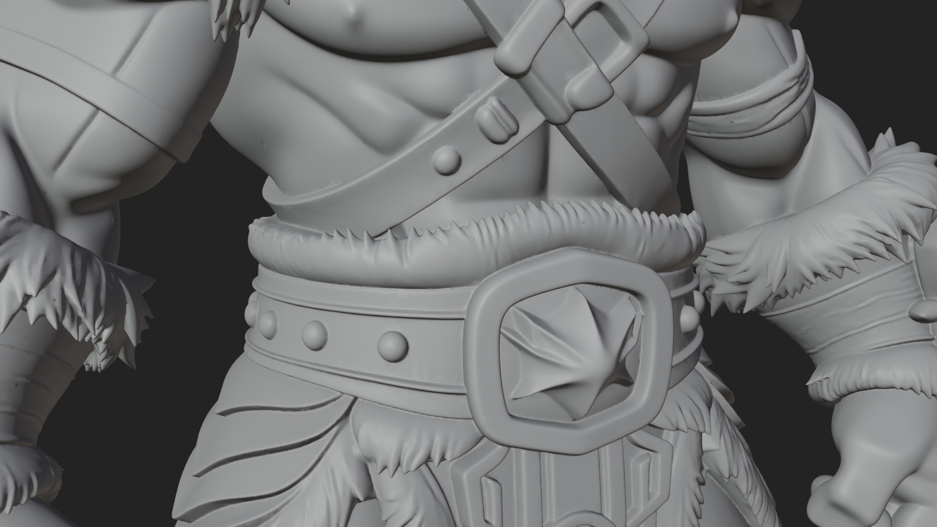 Barbarian Warlord Statue Design 12 3D Print Model 3D Model