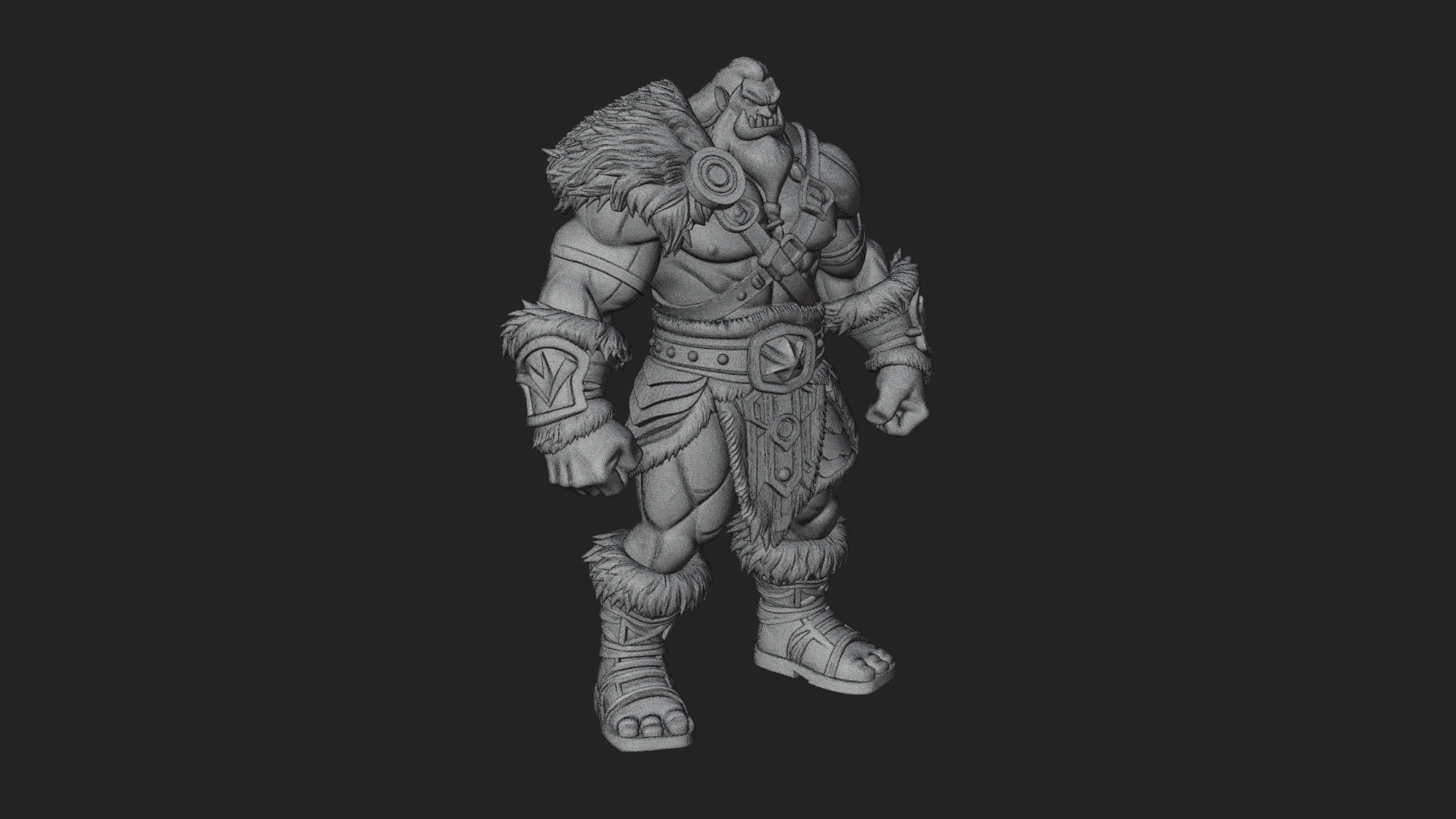 Barbarian Warlord Statue Design 12 3D Print Model 3D Model