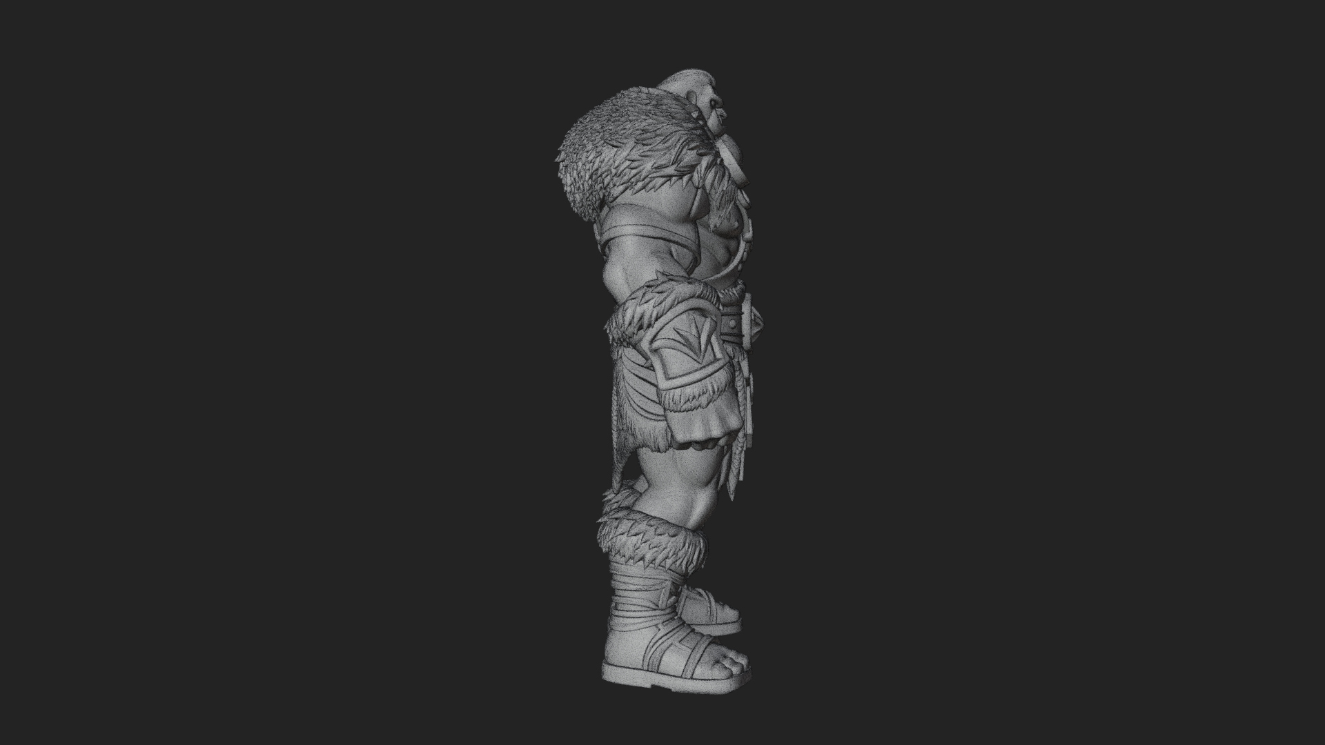Barbarian Warlord Statue Design 12 3D Print Model 3D Model