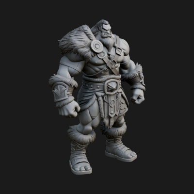 Barbarian Warlord Statue Design 12 3D Print Model