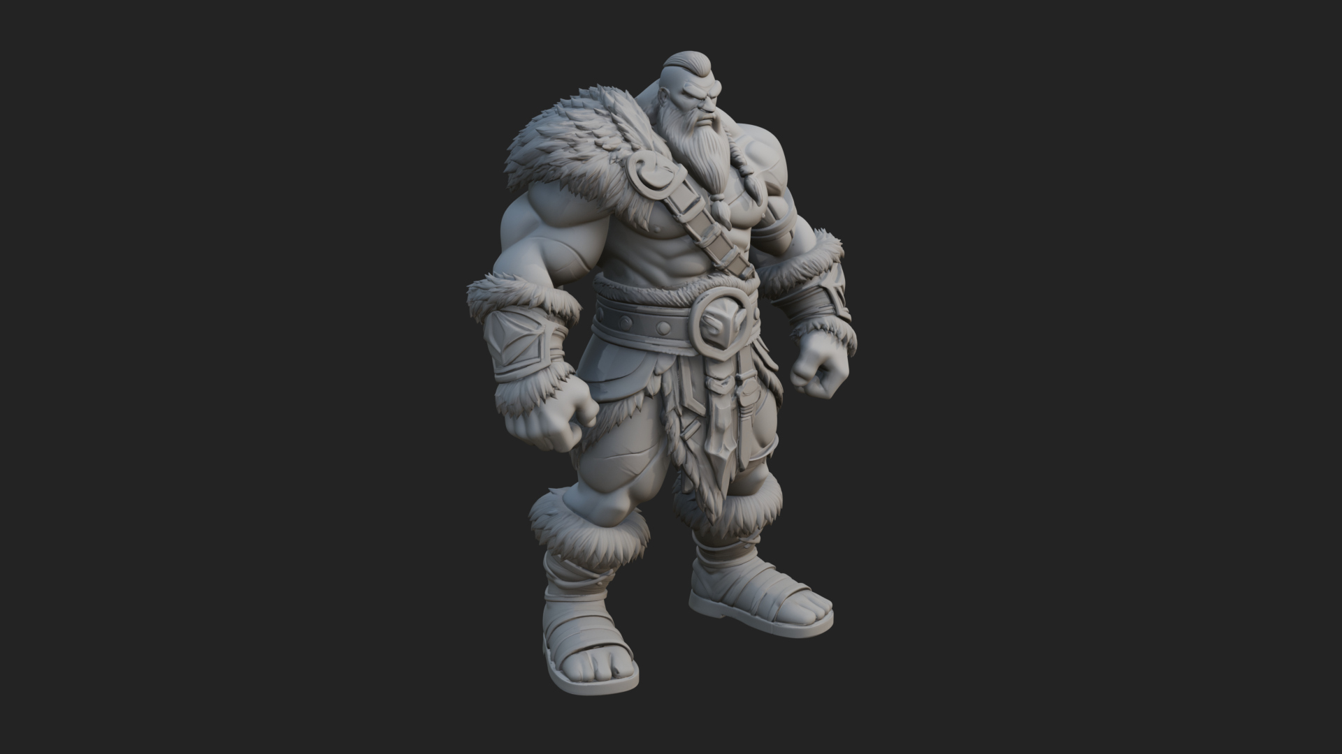 Barbarian Warlord Statue Design 13 3D Print Model 3D Model
