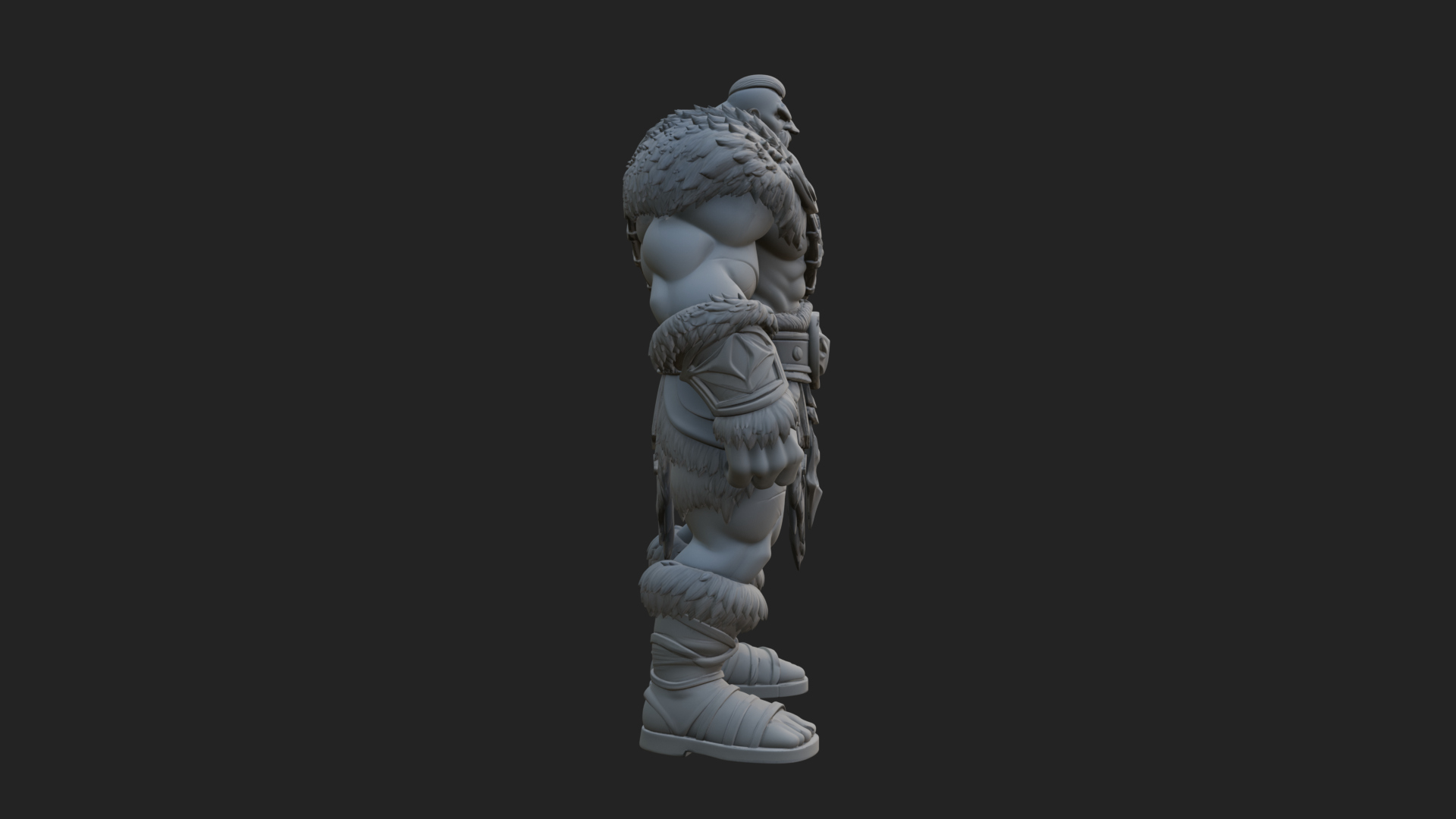 Barbarian Warlord Statue Design 13 3D Print Model 3D Model